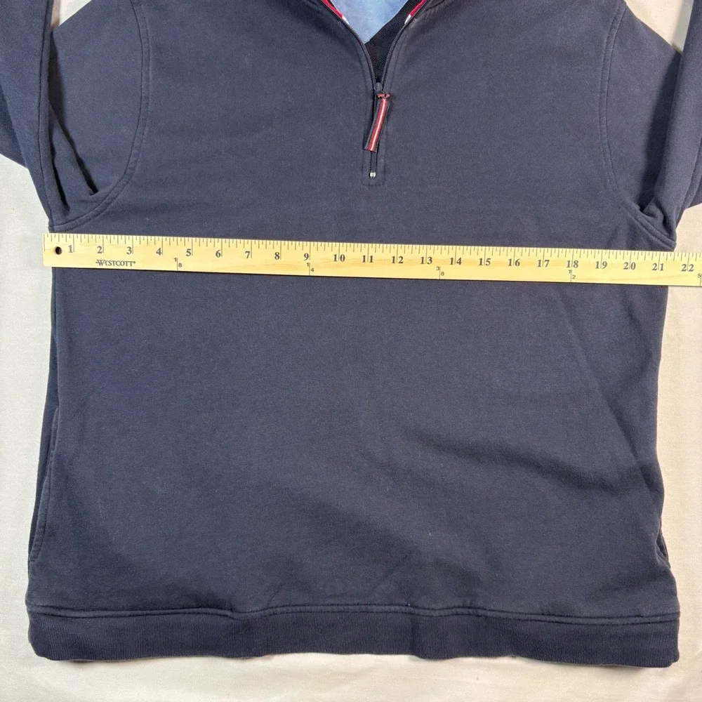 Tommy Hilfiger Golf Men Large Navy Blue Quarter Zip Flamingo Pullover Sweatshirt